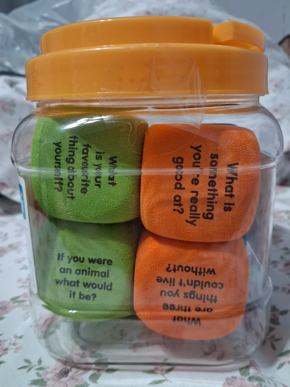 Conversation Dice Set - Orange & Blue